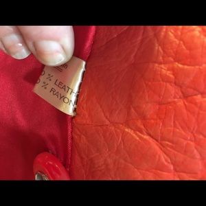 Vintage red leather coat